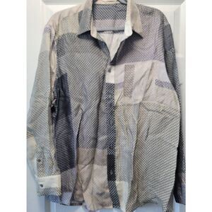 Totokaelo Archive Gray Color block design long sleeve Button down shirt large